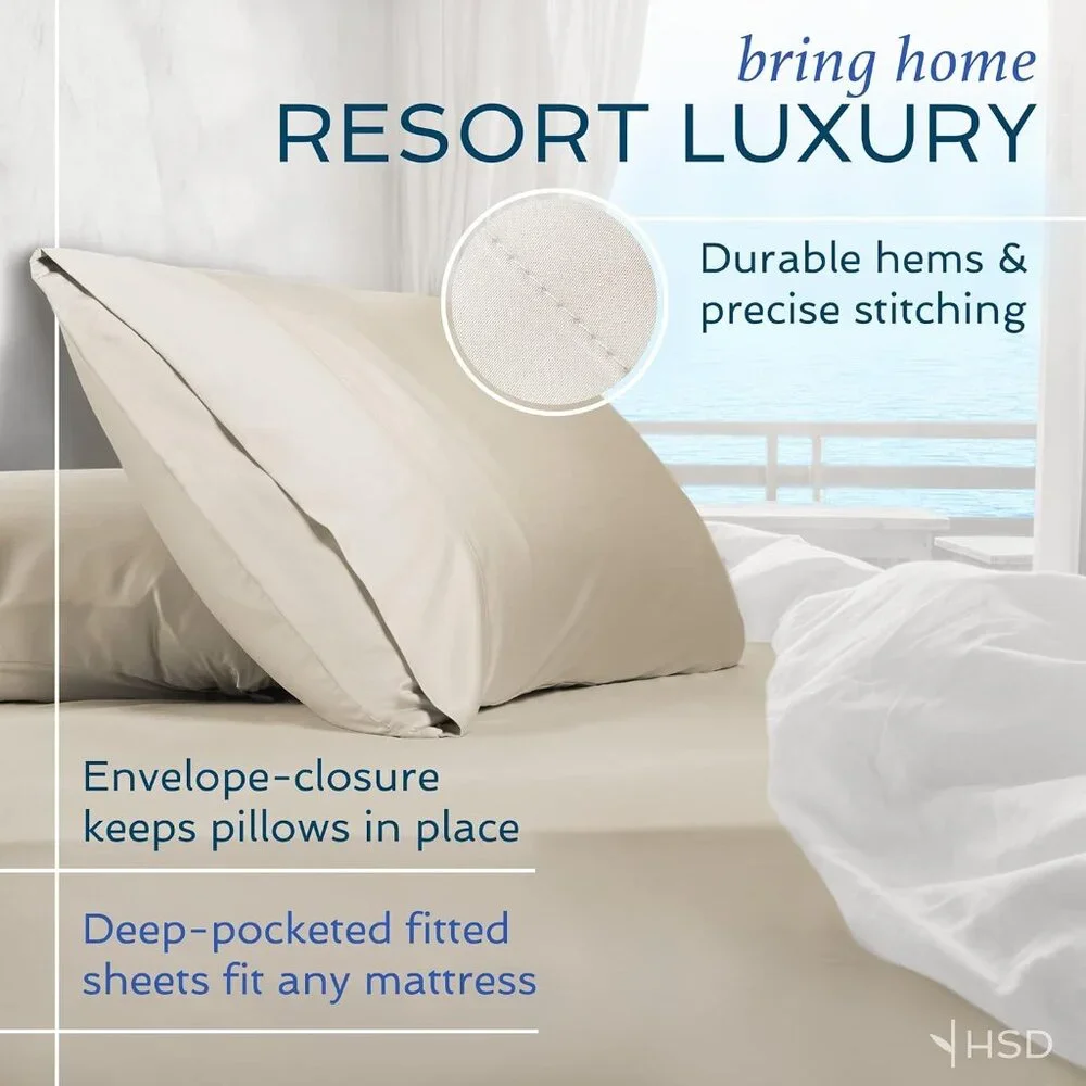 Hotel Sheets Direct 4 Piece Bed Sheet Set Full Size Dark Gray